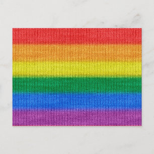 Carte Postale Tricot drapeau arc-en-ciel rayonne motif sans fail