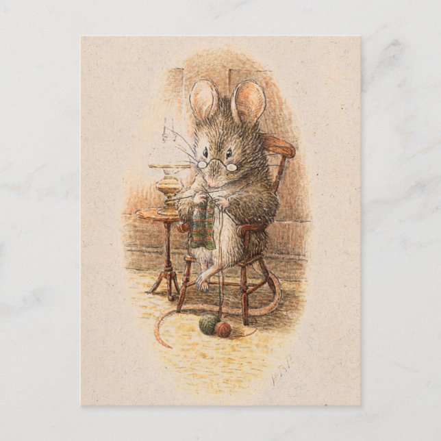 Carte Postale Tricot Mme Dormouse (Devant)