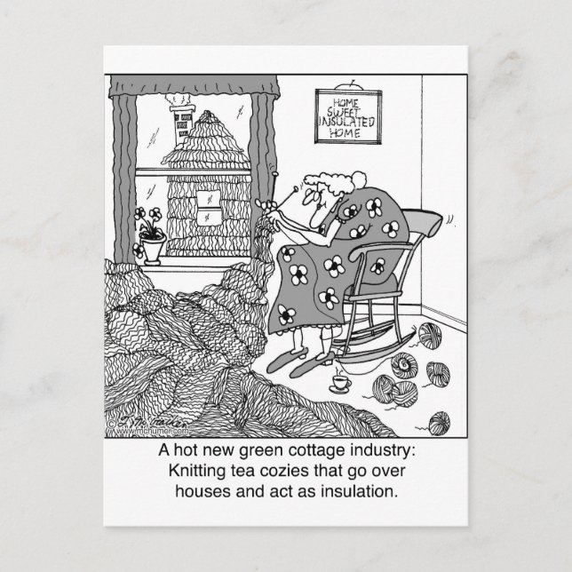 Carte Postale Tricot, une industrie de chalets verts (Devant)