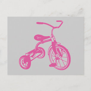 Carte Postale Tricycle rose pour enfants