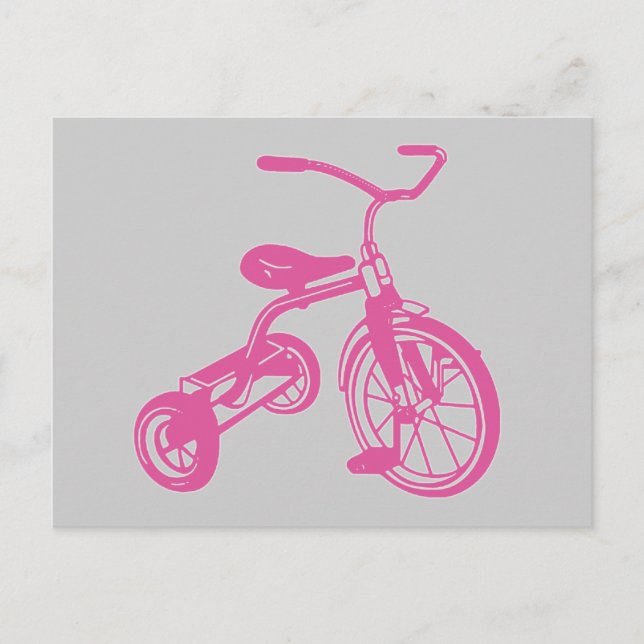 Carte Postale Tricycle rose pour enfants (Devant)