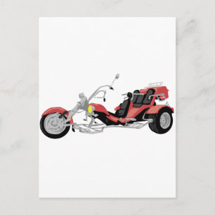 Carte Postale trike de moto rouge