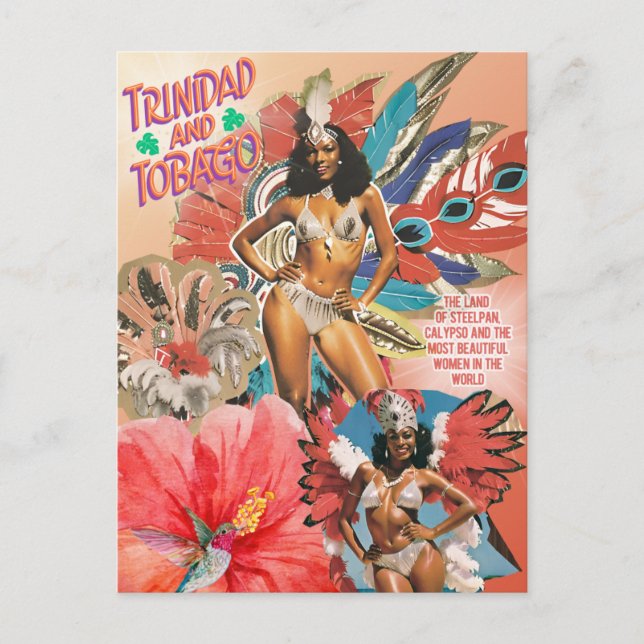 Carte Postale Trinidad and Tobago Postcard Iconic Carnival Art (Devant)