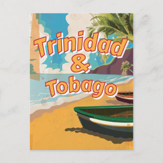 Carte Postale Trinidad & Tobago Affiche de vacances vintage