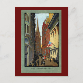 Carte Postale Trinity Church et Wall Street