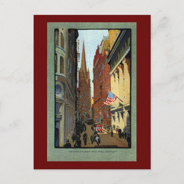 Carte Postale Trinity Church et Wall Street (Devant)