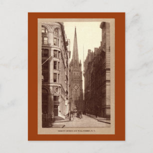 Carte Postale Trinity Church, Wall Street, New York City c1910 V