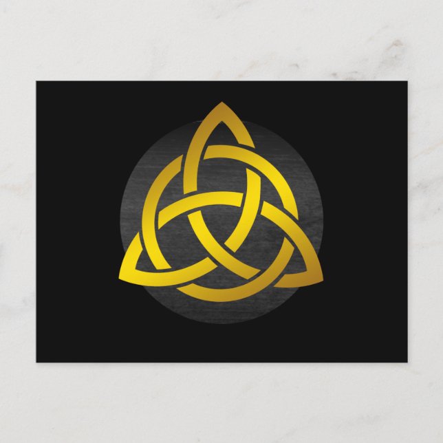 Carte Postale Trinity noeud Celtic Black Gold (Devant)