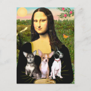 Carte Postale Trio Chihuahua - Mona Lisa