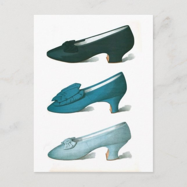Carte Postale Trio de chaussures bleues (Devant)