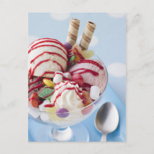 Carte Postale Trio de crème glacée et de sundae doux