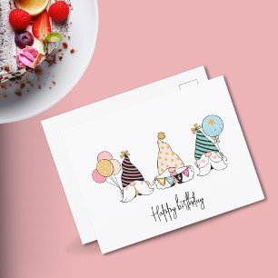 Carte Postale Trio de nains fantaisistes Joyeux Anniversaire
