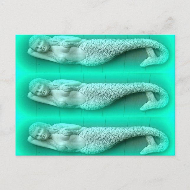 Carte Postale trio de sirène verte (Devant)
