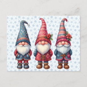 Carte postale Trio Gnomes de Noël