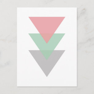 Carte Postale Trio Minimal De Triangles De Couleur Pastel