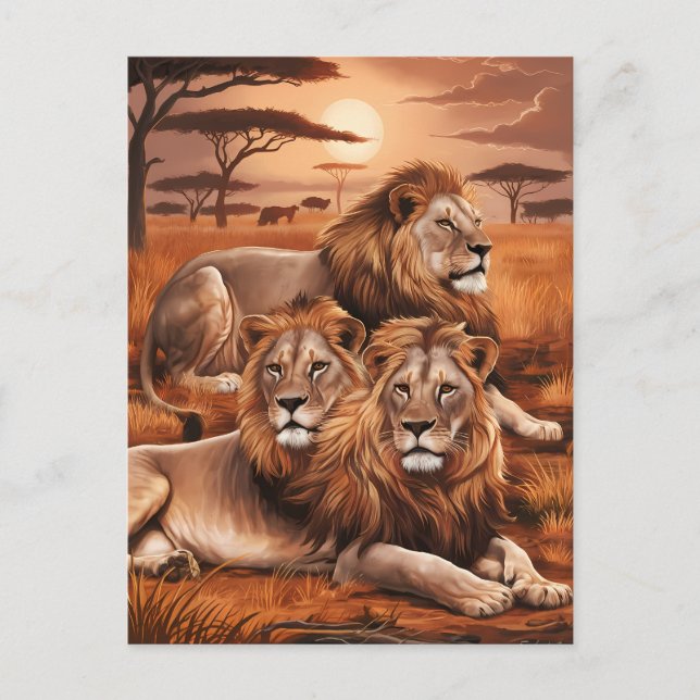 Carte Postale Trio Regal se reposant dans la nature (Devant)