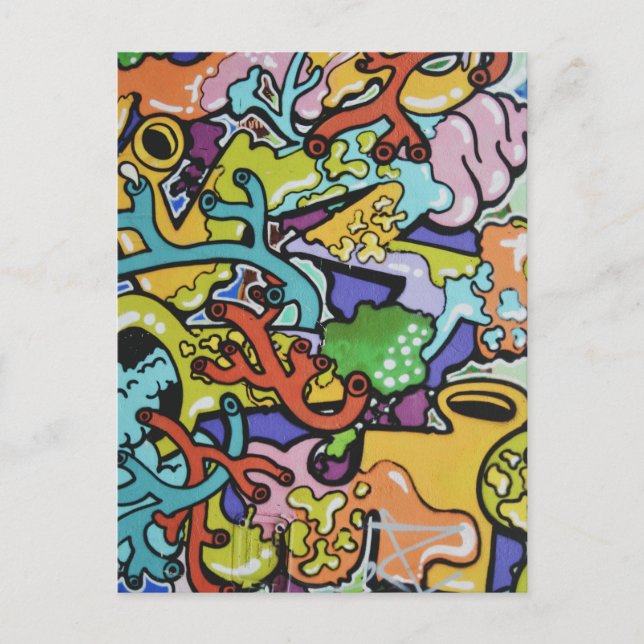 Carte Postale tripes de graffiti (Devant)