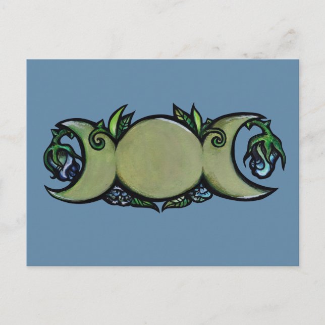 Carte Postale Triple Lune - Symbole botanique du Wiccan (Devant)
