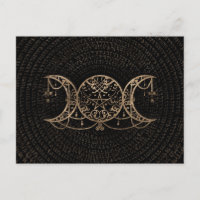 Triple Lune - Triple Déesse Or et noir