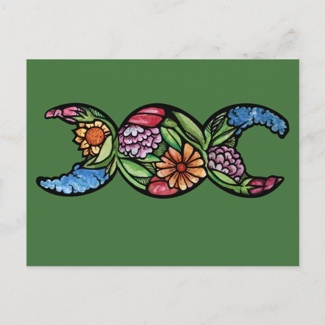 Carte Postale Triple Moon Goddess Symbol Bloom                   (Devant)