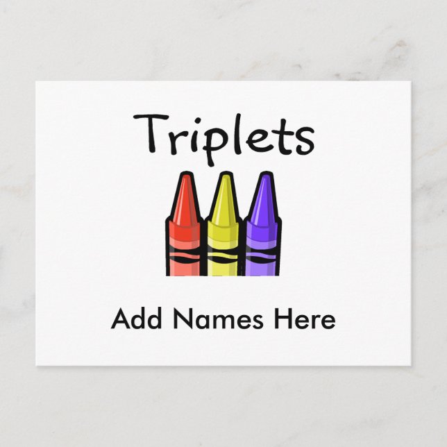 Carte Postale Triplets (Crayons) (Devant)