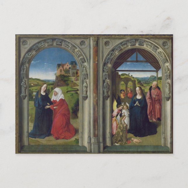 Carte Postale Triptych showing the Annunciation (Devant)
