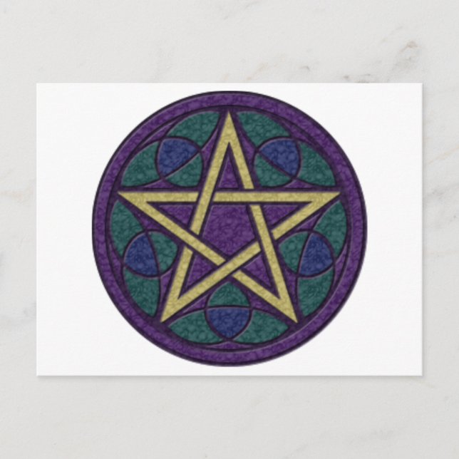 Carte Postale Triquetra Pentacle Violet (Devant)