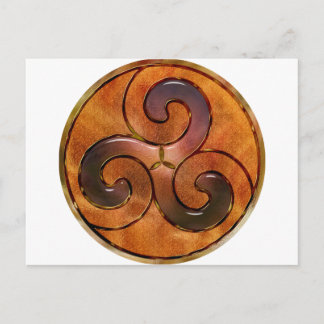 Carte Postale triskele celtique sur or