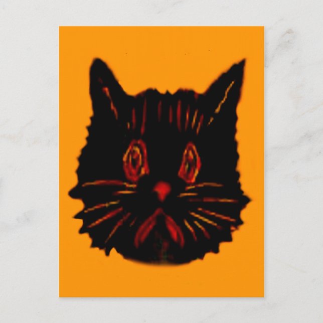 Carte Postale Triste crème glumée Froid en bas Chat noir (Devant)