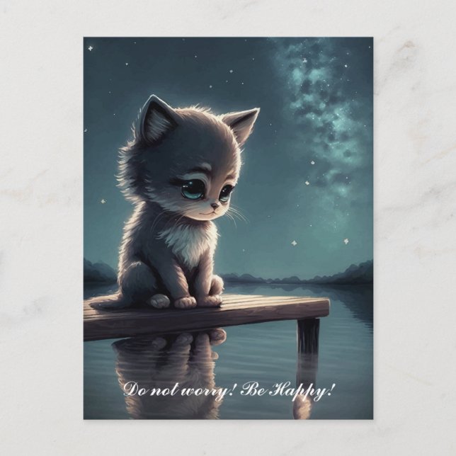 Carte Postale Triste Kitten. (Devant)