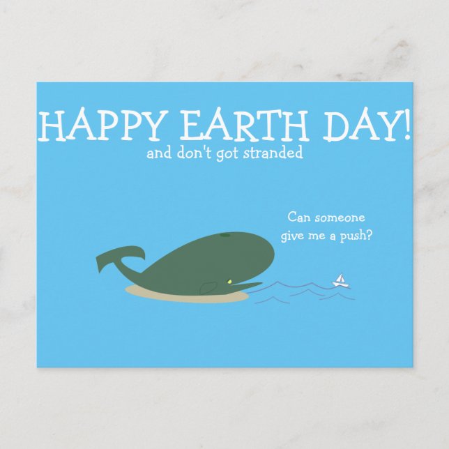 Carte Postale Triste petite citation de baleine question drôles  (Devant)
