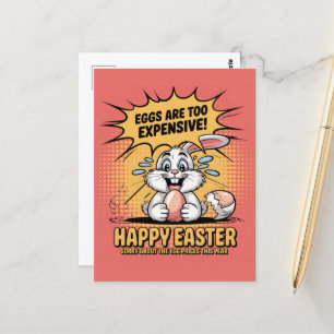 Carte Postale Triste Pleurant Oeufs De Lapin De Pâques Trop Cher