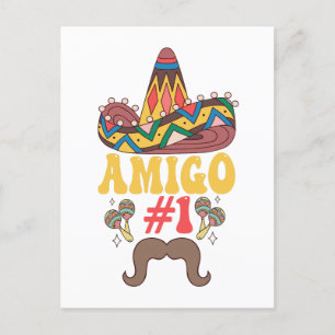 Carte Postale Trois Amigos Mexicain Drôle Correspondant Cinco De