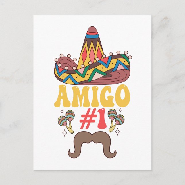 Carte Postale Trois Amigos Mexicain Drôle Correspondant Cinco De (Devant)