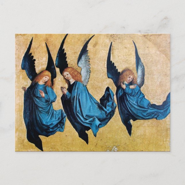 CARTE POSTALE TROIS ANGES EN BLEU (Devant)