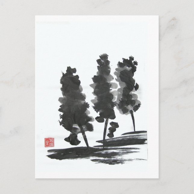 Carte postale Trois arbres (Devant)