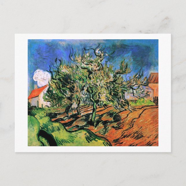 Carte Postale Trois Arbres et une Maison Van Gogh Beaux-Arts (Devant)