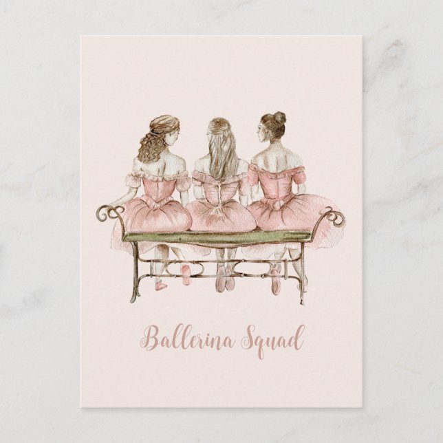 Carte Postale Trois Ballerinas mignonnes (Devant)