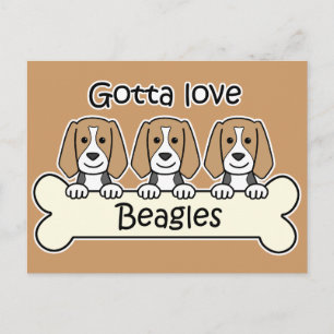 Carte Postale Trois Beagles