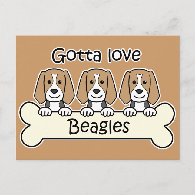 Carte Postale Trois Beagles (Devant)