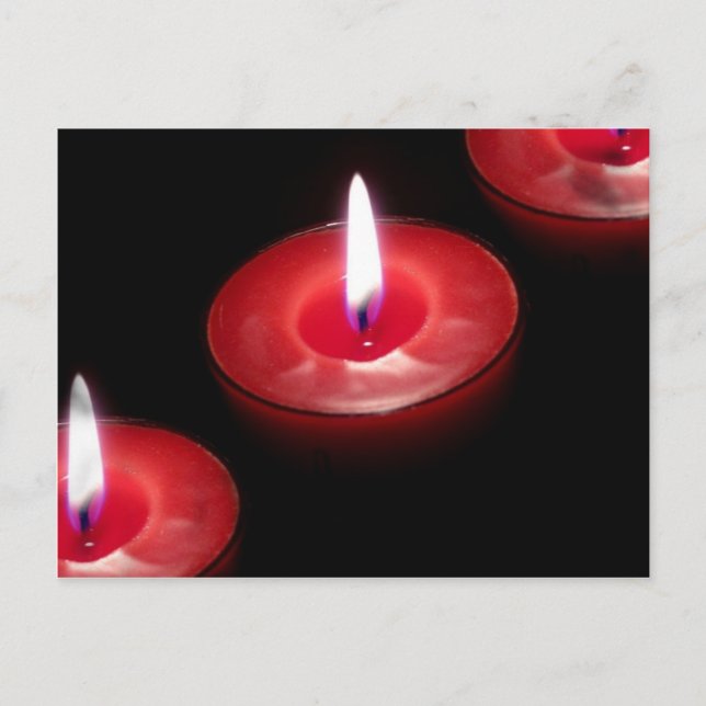 Carte Postale Trois bougies rouges (Devant)