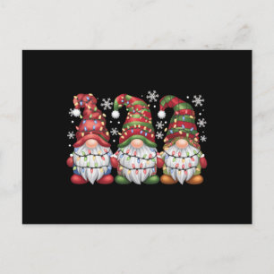 Carte Postale Trois Buffles Gnomes Plaid Red Christmas