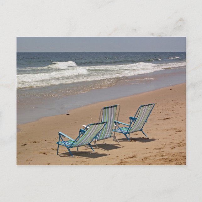 Carte postale Trois chaises de plage (Devant)