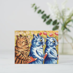 Carte Postale Trois chats chantant par Louis Wain