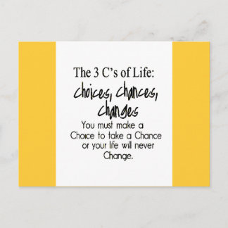 Carte Postale TROIS CHOIX DE VIE CHANGENT CHANGEMENTS Options de