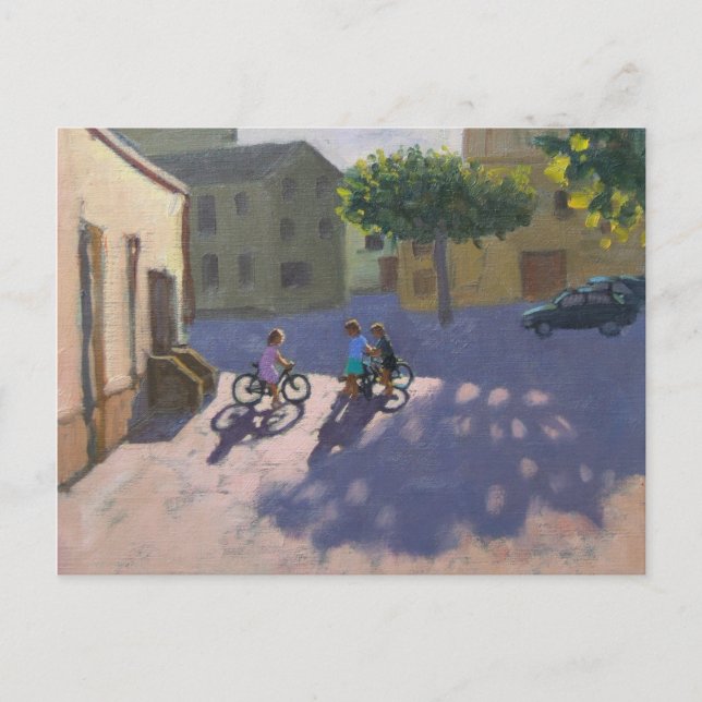 Carte Postale Trois enfants à vélo Espagne (Devant)