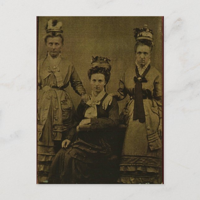 Carte Postale Trois femmes de pays vers 1870 (Devant)