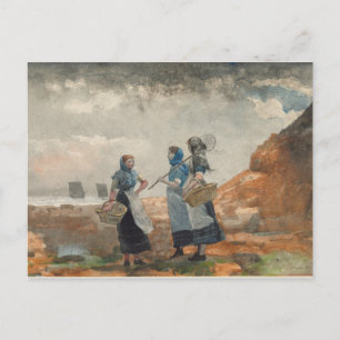 Carte Postale Trois filles pêche