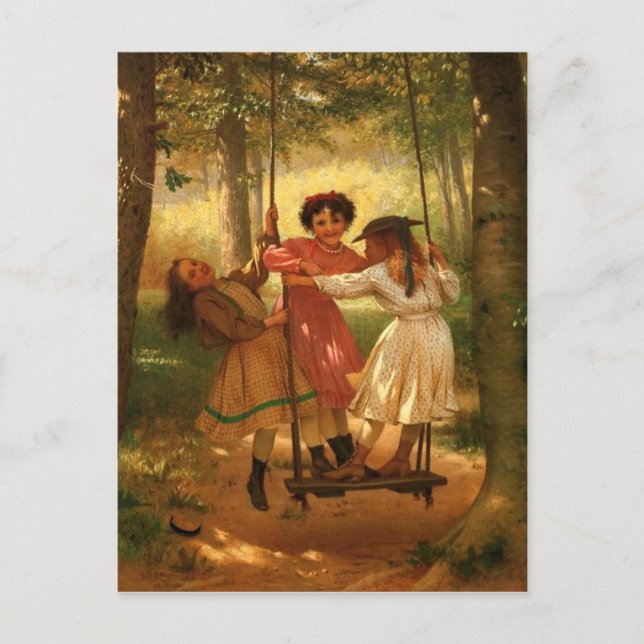 Carte Postale Trois filles sur une aile (Devant)