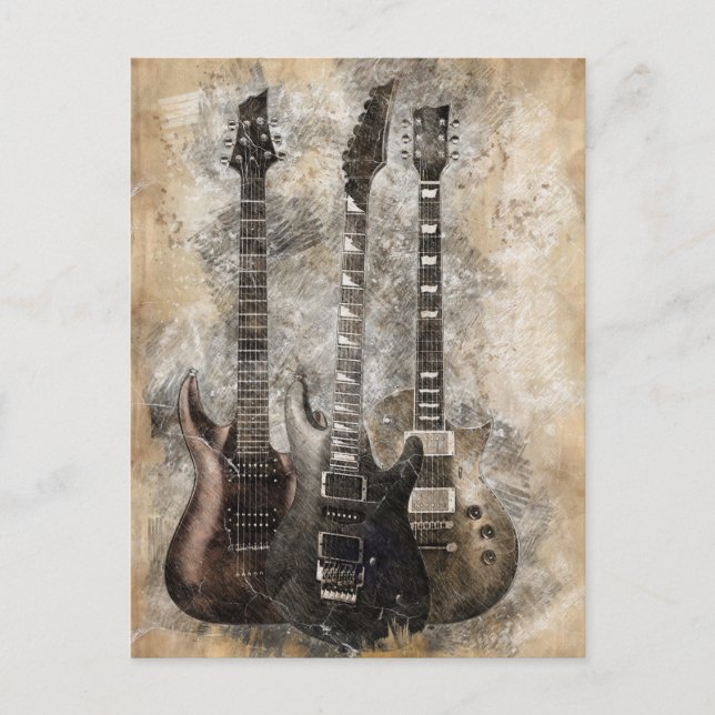 Carte Postale Trois guitares (Devant)